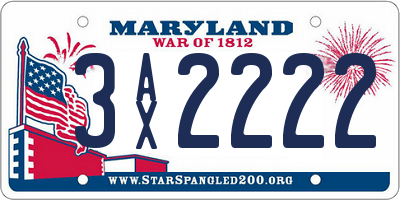 MD license plate 3AX2222