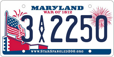 MD license plate 3AX2250