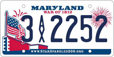 MD license plate 3AX2252