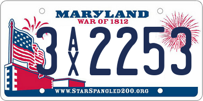 MD license plate 3AX2253