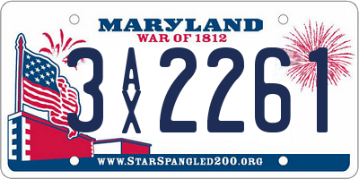 MD license plate 3AX2261