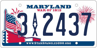 MD license plate 3AX2437