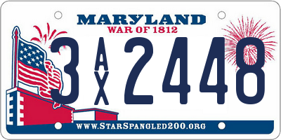 MD license plate 3AX2448