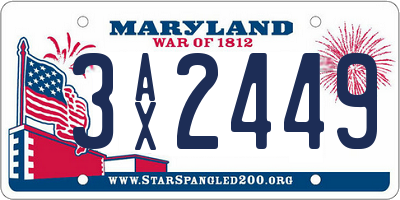 MD license plate 3AX2449