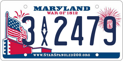 MD license plate 3AX2479
