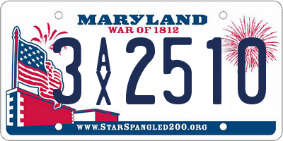 MD license plate 3AX2510