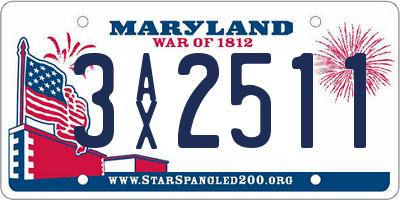 MD license plate 3AX2511