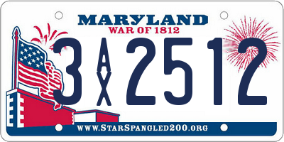 MD license plate 3AX2512