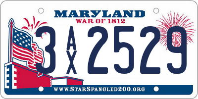 MD license plate 3AX2529
