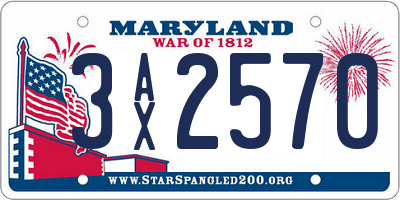 MD license plate 3AX2570