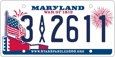 MD license plate 3AX2611