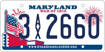 MD license plate 3AX2660
