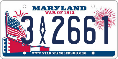 MD license plate 3AX2661