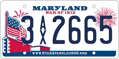 MD license plate 3AX2665