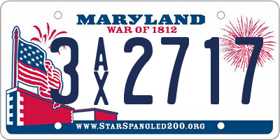 MD license plate 3AX2717