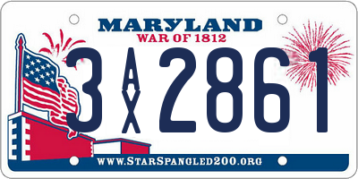 MD license plate 3AX2861