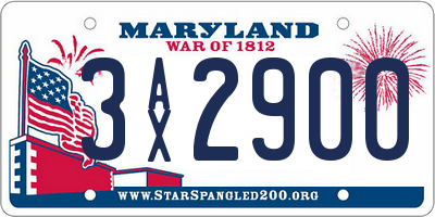 MD license plate 3AX2900