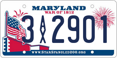 MD license plate 3AX2901
