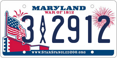 MD license plate 3AX2912