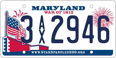 MD license plate 3AX2946