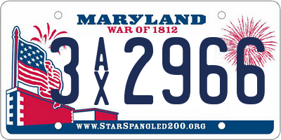 MD license plate 3AX2966