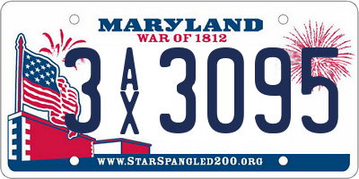 MD license plate 3AX3095