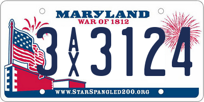 MD license plate 3AX3124