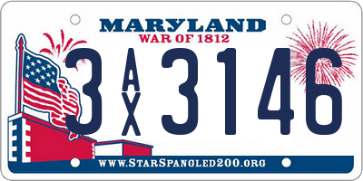 MD license plate 3AX3146