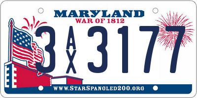 MD license plate 3AX3177