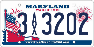 MD license plate 3AX3202