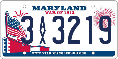 MD license plate 3AX3219