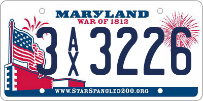 MD license plate 3AX3226
