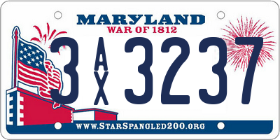MD license plate 3AX3237