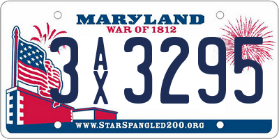MD license plate 3AX3295