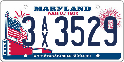 MD license plate 3AX3529