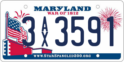 MD license plate 3AX3591