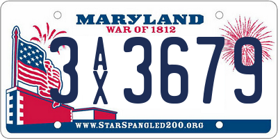 MD license plate 3AX3679