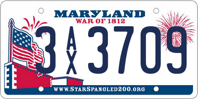 MD license plate 3AX3709