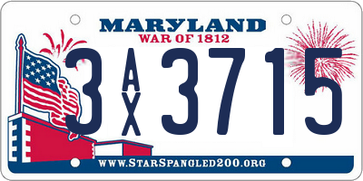 MD license plate 3AX3715
