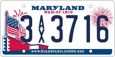 MD license plate 3AX3716