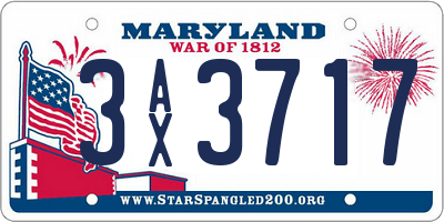 MD license plate 3AX3717