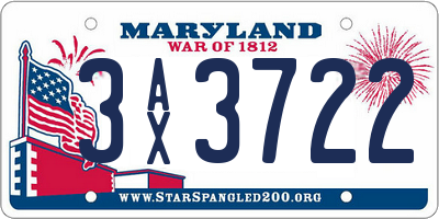 MD license plate 3AX3722
