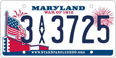 MD license plate 3AX3725