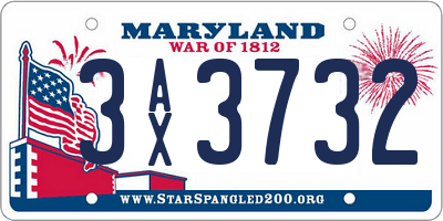 MD license plate 3AX3732