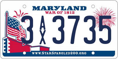 MD license plate 3AX3735