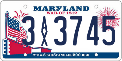 MD license plate 3AX3745