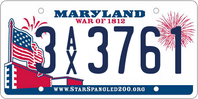 MD license plate 3AX3761