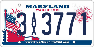 MD license plate 3AX3771