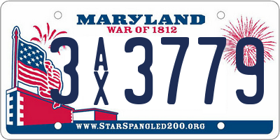 MD license plate 3AX3779