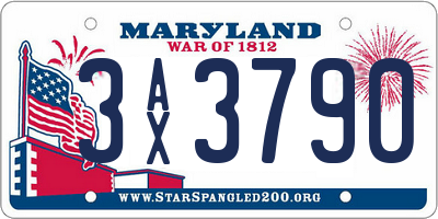 MD license plate 3AX3790